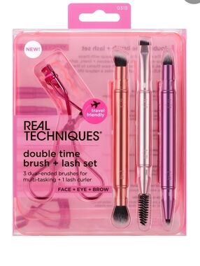 Real Techniques Double Time Brush + Lash Set - Pink